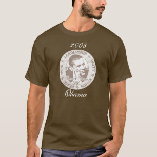 Peace, Hope, Leadership, Unity, Vision - Obama 08 T-Shirt