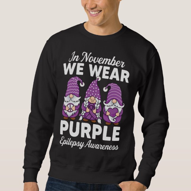 Peace hope love cute gnomes Support epilepsy Aware Sweatshirt (Front)