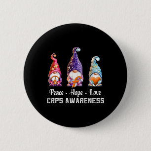 Peace Hope Love Gnomes Crps Awareness 6 Cm Round Badge