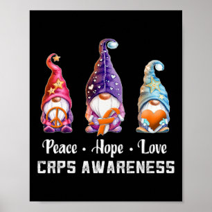 Peace Hope Love Gnomes Crps Awareness Poster