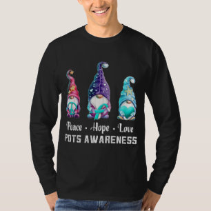 Peace Hope Love Gnomes POTS Awareness T-Shirt
