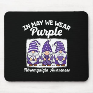 Peace Hope Love Gnomes Purple Ribbon Fibromyalgia Mouse Mat