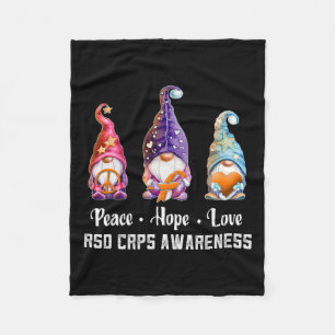 Peace Hope Love Gnomes Rsd Crps Awareness Fleece Blanket