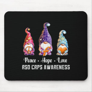 Peace Hope Love Gnomes Rsd Crps Awareness Mouse Mat