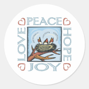 Peace, Hope, Love, Joy Classic Round Sticker