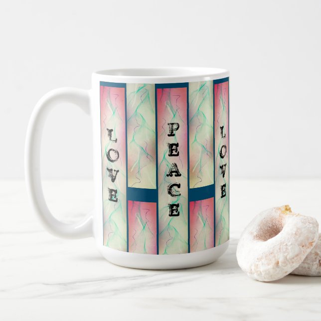 PEACE HOPE LOVE MUG (With Donut)
