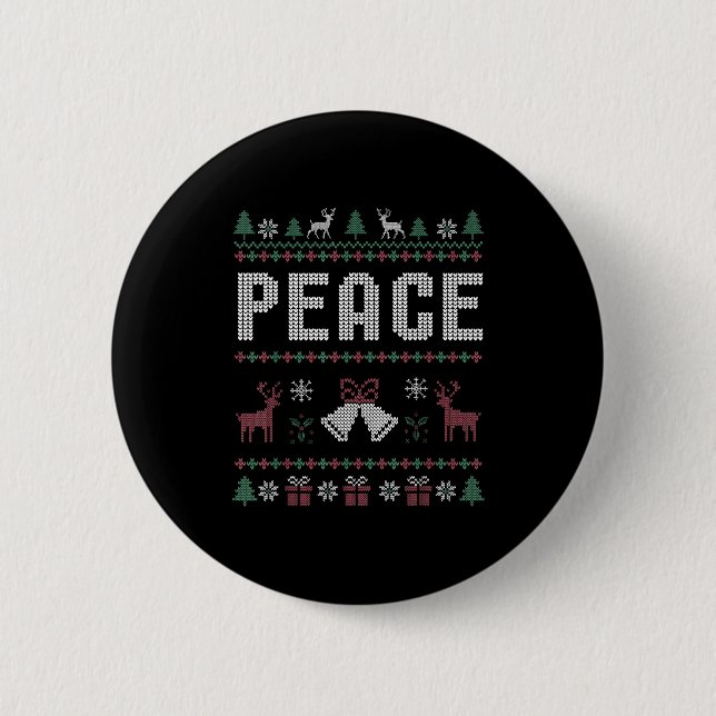 Peace I Come In Peace Couple Matching Ugly Christm 6 Cm Round Badge (Front)