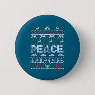 Peace I Come In Peace Couple Matching Ugly Christm 6 Cm Round Badge