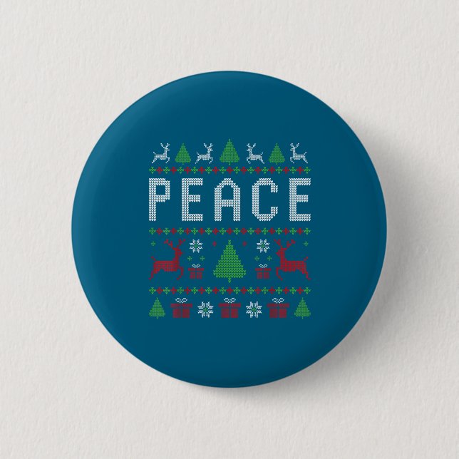 Peace I Come In Peace Couple Matching Ugly Christm 6 Cm Round Badge (Front)
