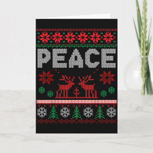 Peace I Come In Peace Couple Matching Ugly Christm Card