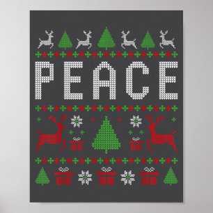 Peace I Come In Peace Couple Matching Ugly Christm Poster