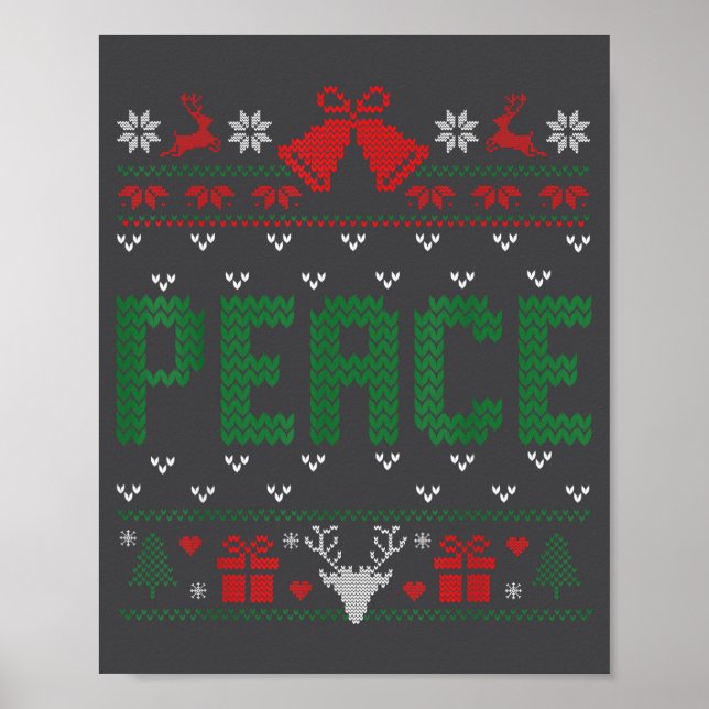 Peace I Come In Peace Couple Matching Ugly Christm Poster (Front)