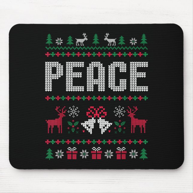 Peace I Come In Peace Matching Couple Ugly Merry C Mouse Mat (Front)
