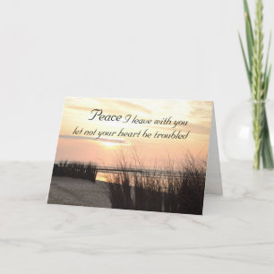 Peace I leave with you, Bible Ocean Sunset Custom Thank You Card