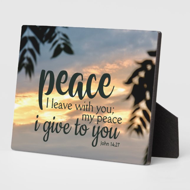 "Peace I Leave With You" Tabletop Plaque (Side)