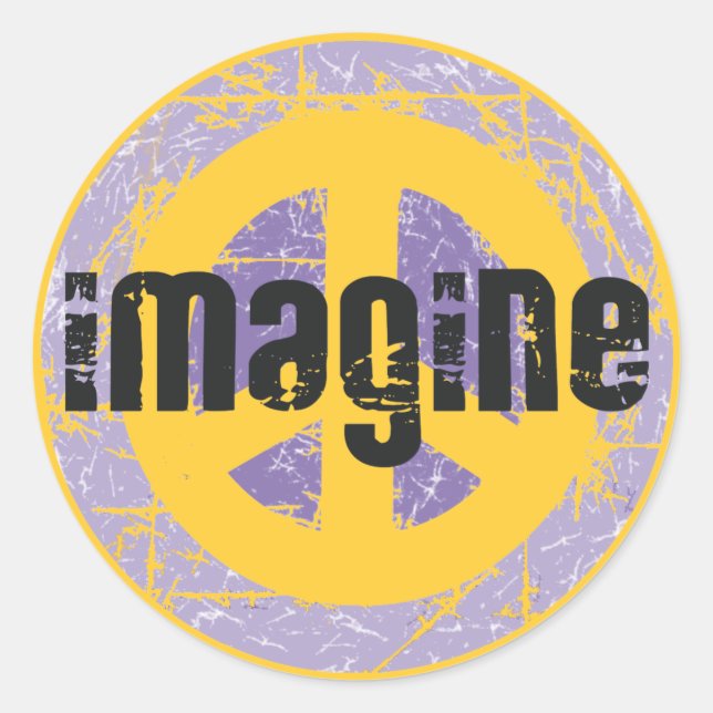 Peace - Imagine Peace Classic Round Sticker (Front)