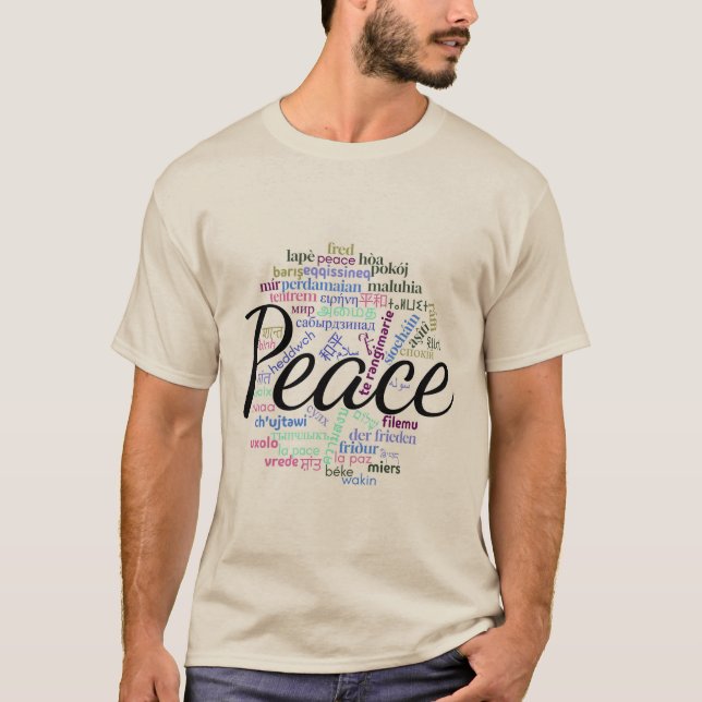 "Peace" in 50 languages T-Shirt (Front)