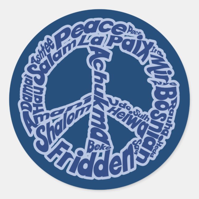 Peace in all Languages Classic Round Sticker (Front)