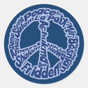 Peace in all Languages Classic Round Sticker