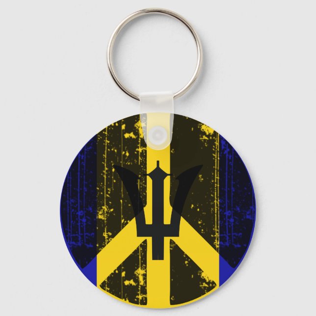 Peace In Barbados Key Ring (Front)