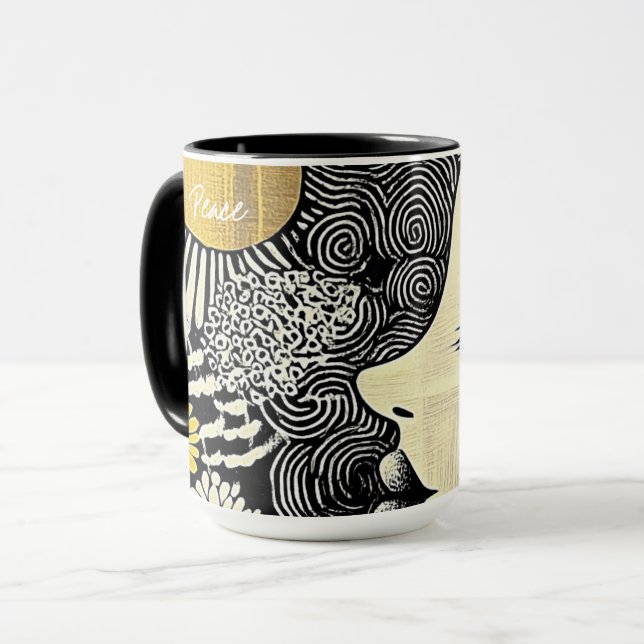 Peace in Bloom Abstract Mug (Front Left)