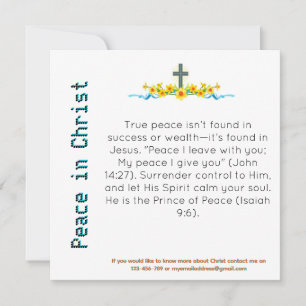 Peace in Christ Witness Card