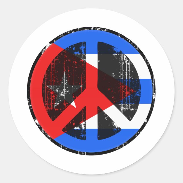 Peace In Cuba Classic Round Sticker (Front)