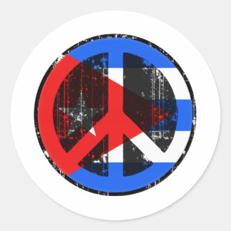 Peace In Cuba Classic Round Sticker
