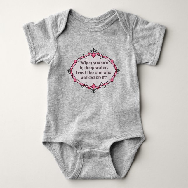 Peace in deep waters baby bodysuit (Front)