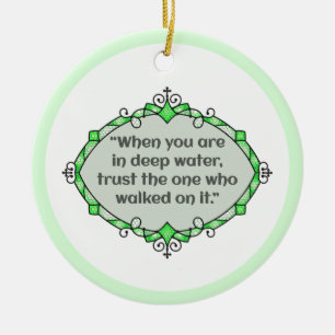 Peace in deep waters ceramic tree decoration