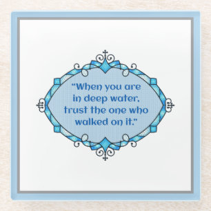 Peace in deep waters glass coaster