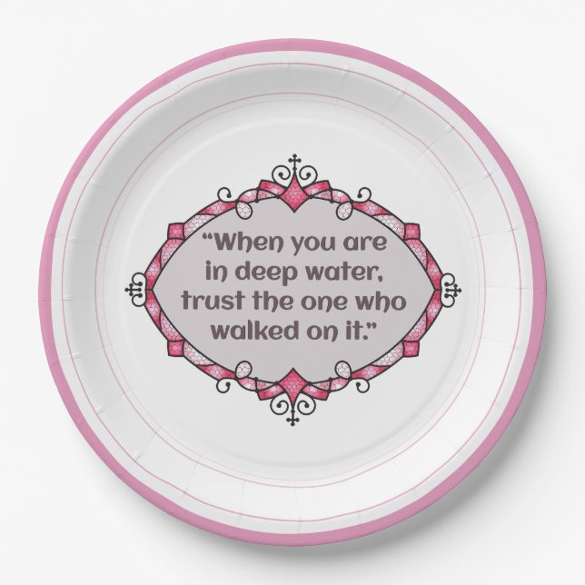 Peace in deep waters paper plate (Front)