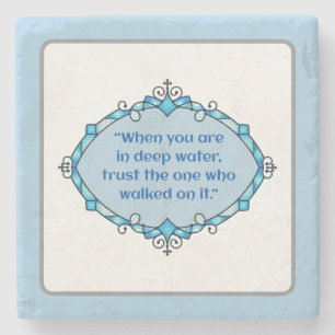 Peace in deep waters stone coaster