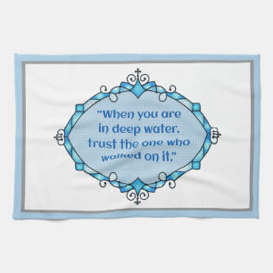 Peace in deep waters tea towel