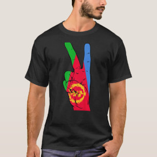 Peace In Eritrea Eritrean Flag In Hand Victory Sig T-Shirt