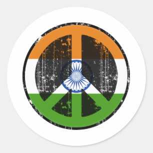 Peace In India Classic Round Sticker