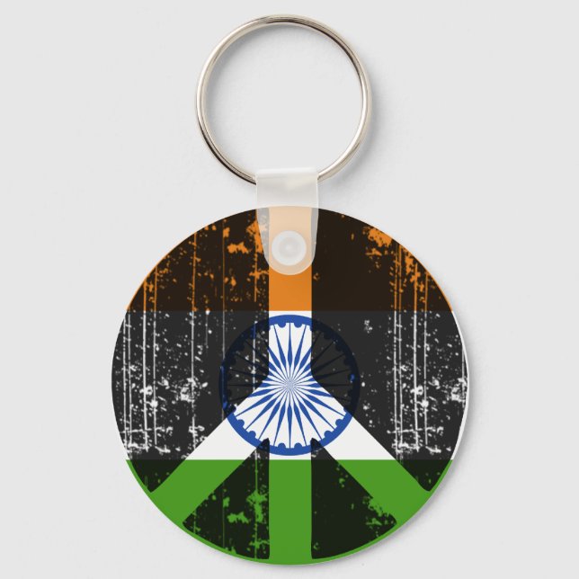 Peace In India Key Ring (Front)