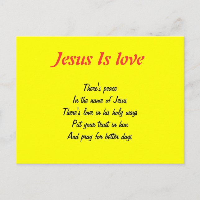 Peace in Jesus postcards (Front)