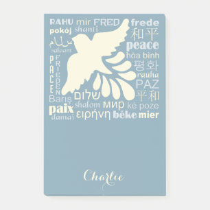 PEACE in languages custom name Post-It notes