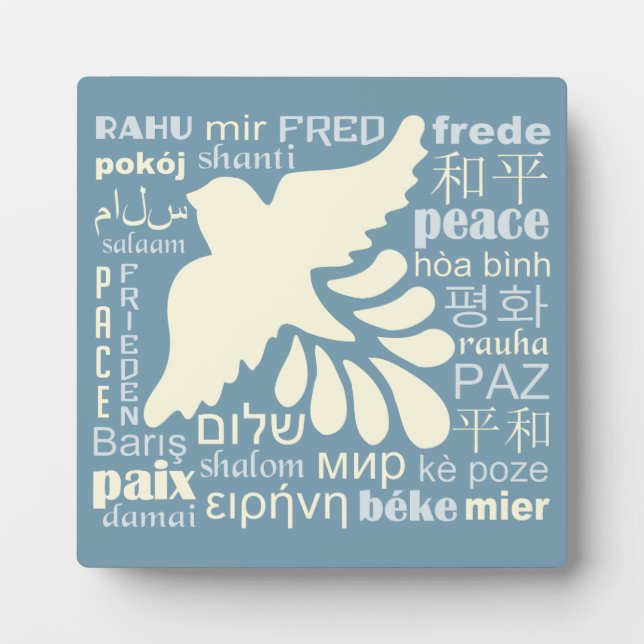 PEACE in many languages plaque (Front)