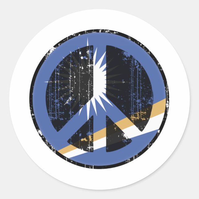 Peace In Marshall Islands Classic Round Sticker (Front)