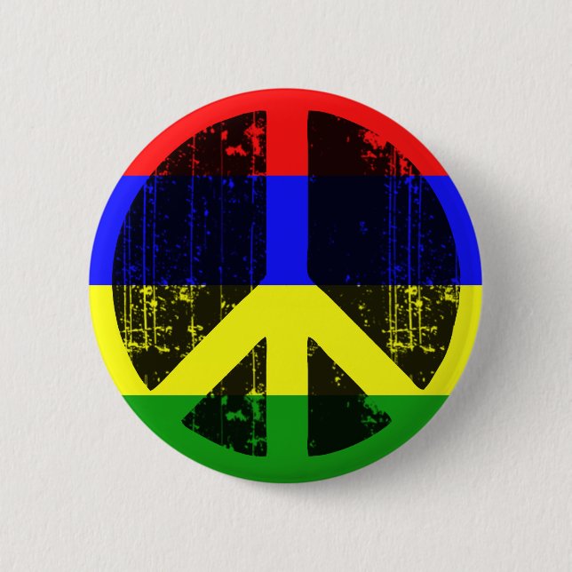 Peace In Mauritius 6 Cm Round Badge (Front)
