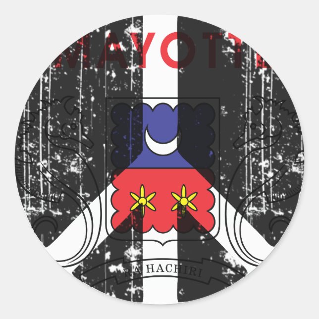 Peace In Mayotte Classic Round Sticker (Front)
