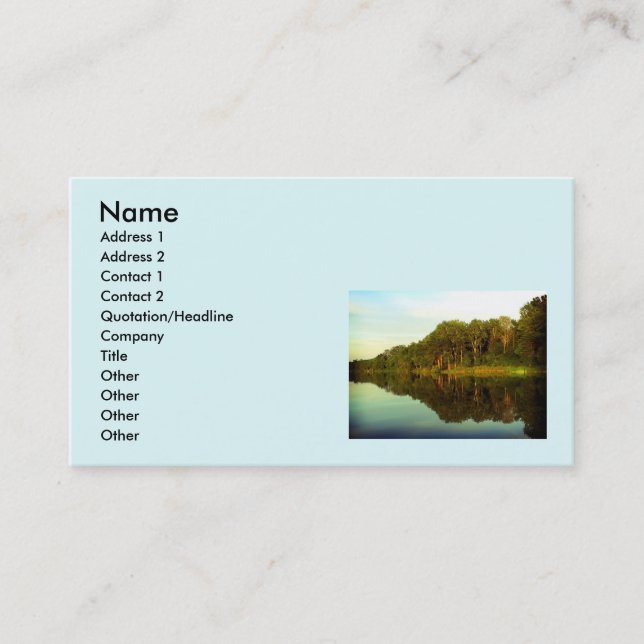 Peace in nature business card (Front)