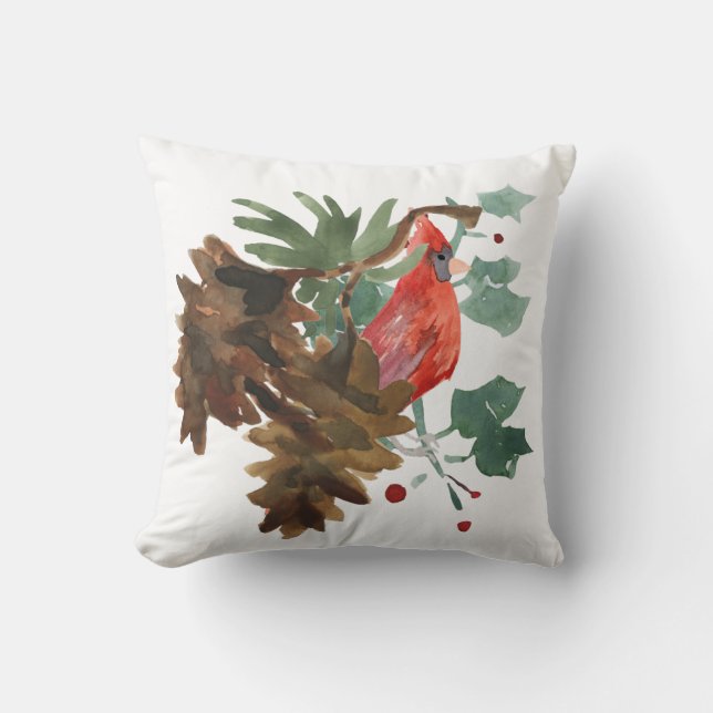 Peace in Nature Holiday Throw Pillow (Front)