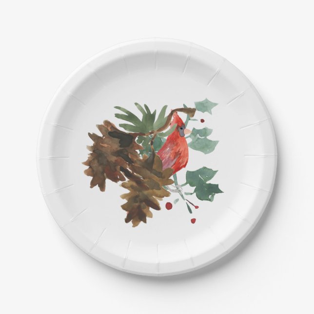 Peace in Nature Red Cardinal Paper Plate (Front)