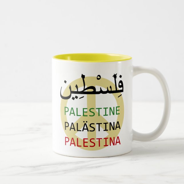 Peace in Palestine Two-Tone Coffee Mug (Right)