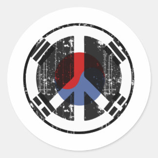 Peace In South Korea Classic Round Sticker