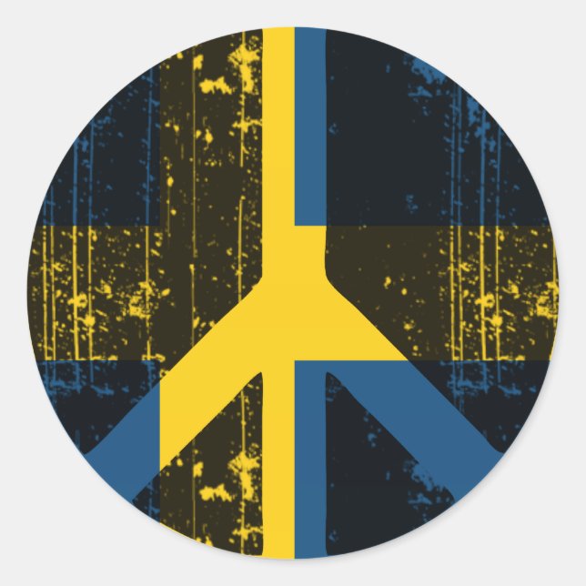Peace In Sweden Classic Round Sticker (Front)