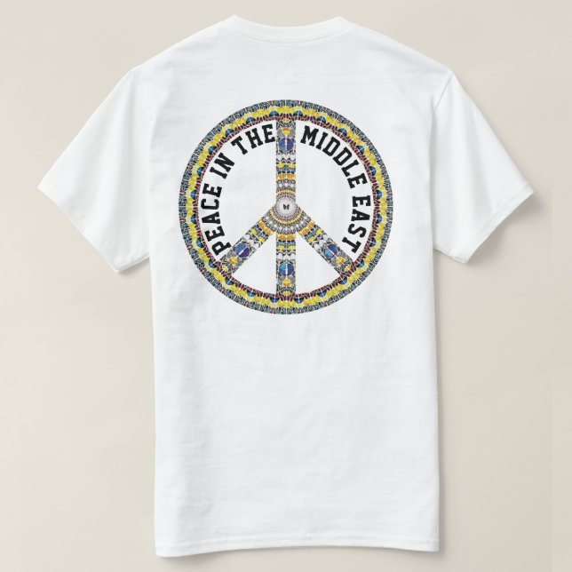 PEACE IN THE MIDDLE EAST - GEOMETRIC BUTTERFLY T-Shirt (Design Back)